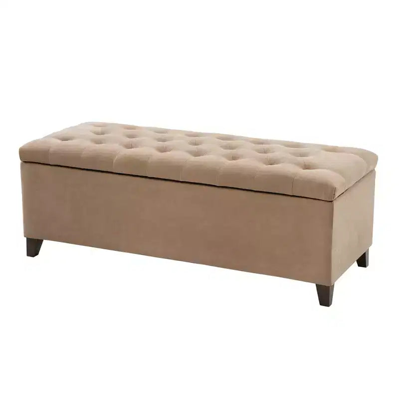 Panca contenitore trapuntata sabbia/blu/grigio, seduta singola