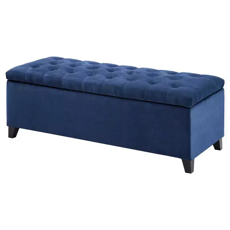 Panca contenitore trapuntata sabbia/blu/grigio, seduta singola