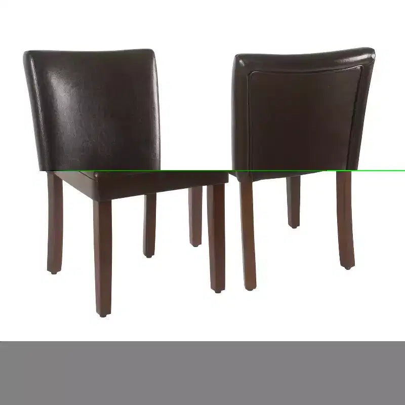 Sedie da pranzo alte senza braccioli in similpelle nera/marrone, set da 2