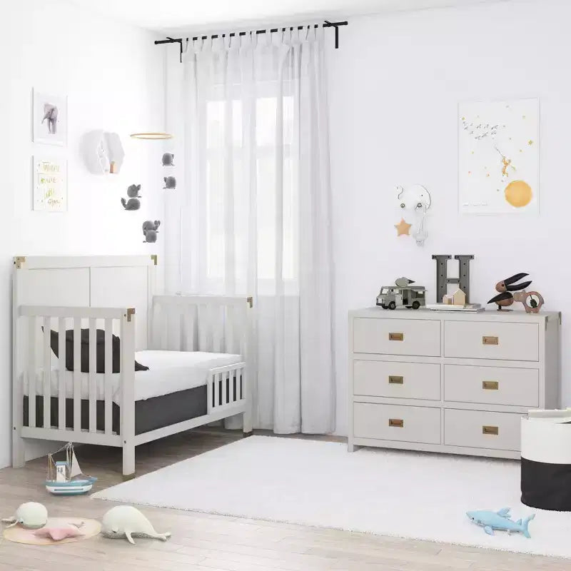 Sponda di Conversione Culla-Lettino per Bambini in Legno Bianco, 1 Posto