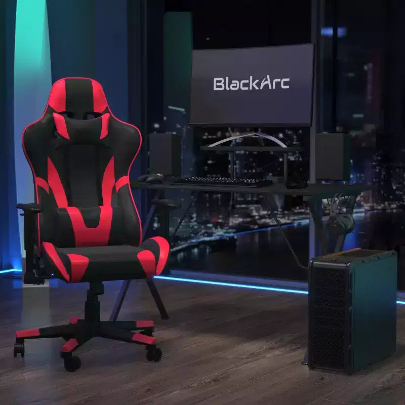 Sedia e Scrivania Gaming Nere/Rosse – Reclinabili, 1 Persona