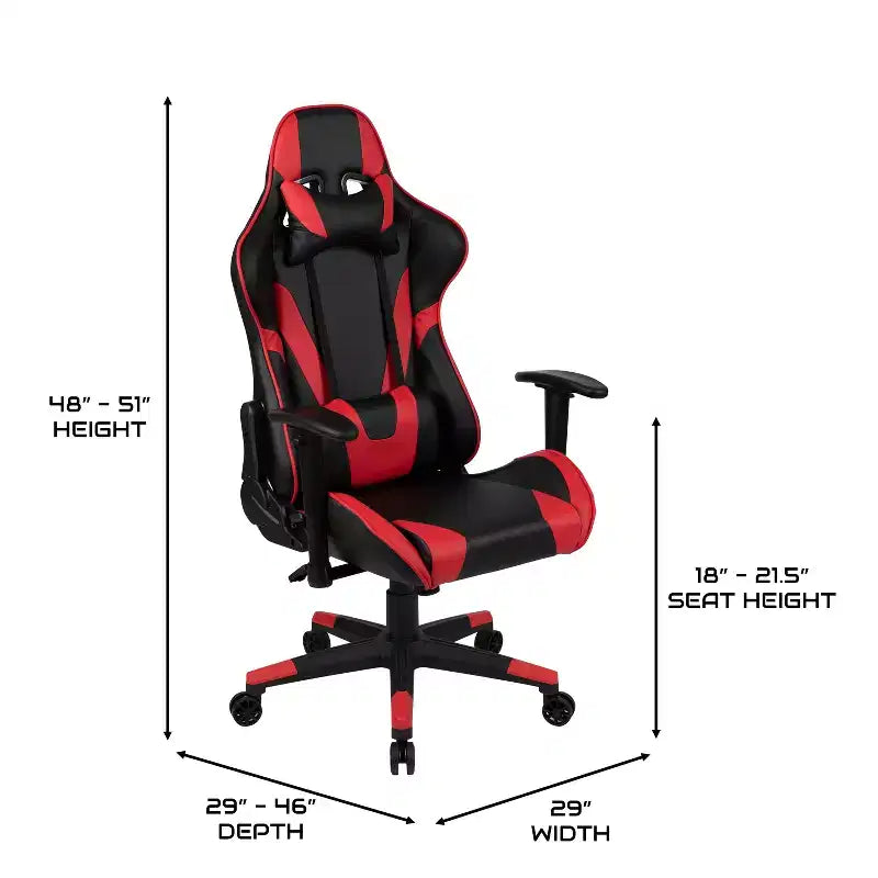 Sedia e Scrivania Gaming Nere/Rosse – Reclinabili, 1 Persona