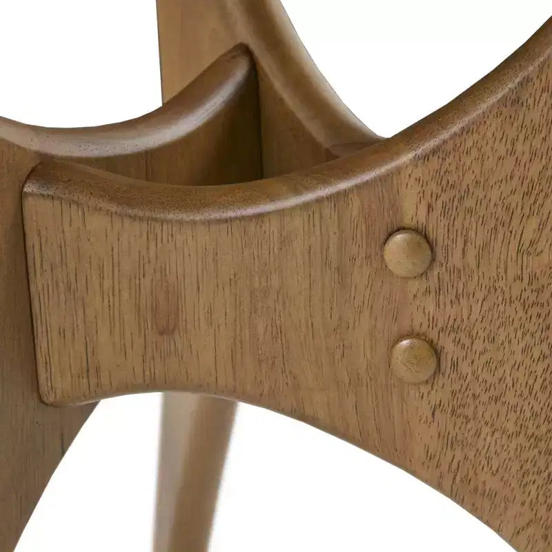 Tavolino laterale triangolare in legno marrone chiaro/noce pecan, per 1 persona