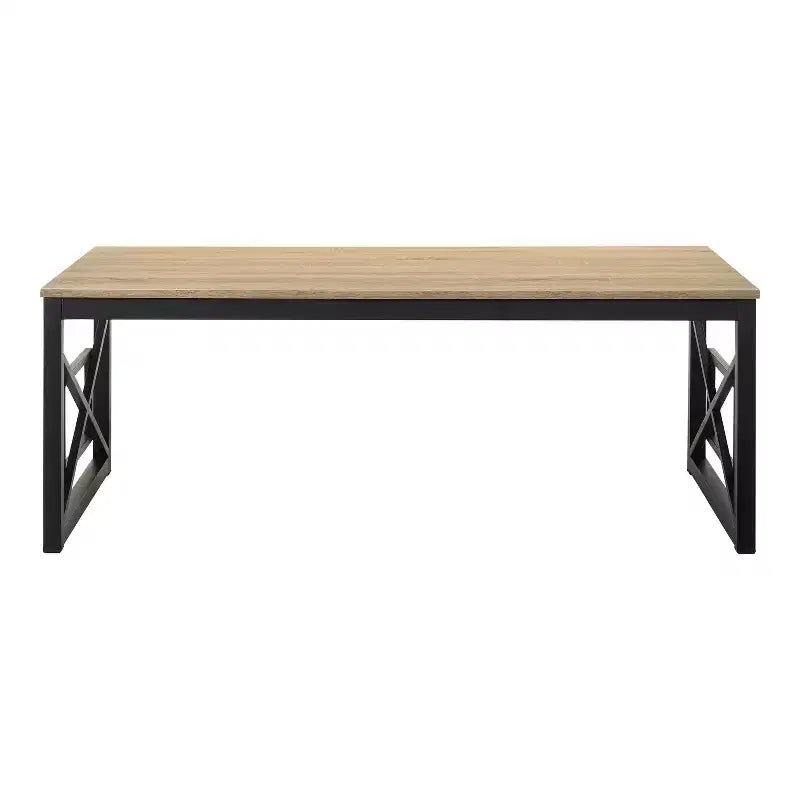 Set di 2 tavolini da caffè e d'appoggio, grigio / rovere naturale, posti a sedere 2–4