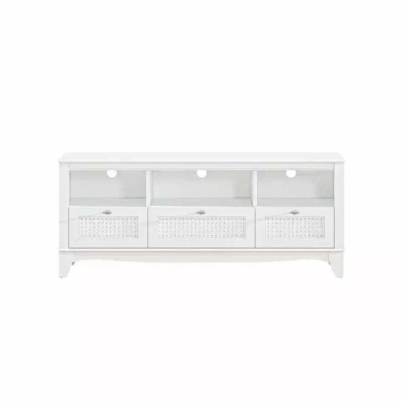 55 Traditional Natural Wood TV Stand for TVs up to 60 with Drawer - Home Essentials