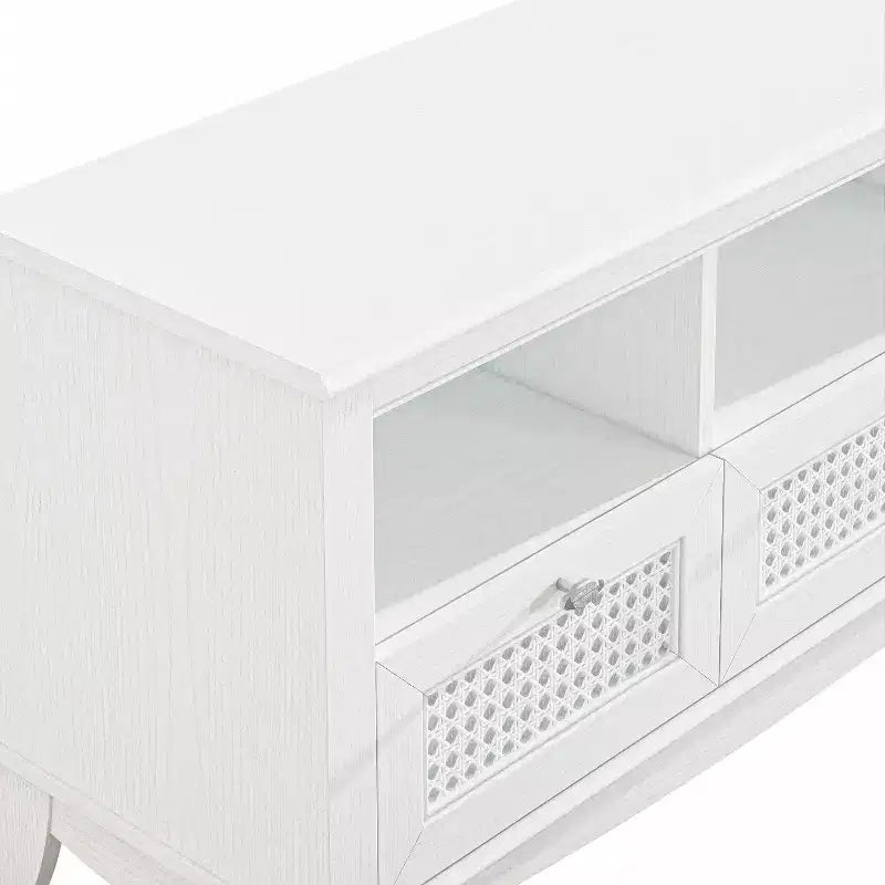 Mobile TV Tradizionale Colore Legno Naturale con Cassetto, Adatto per TV fino a 60", Montaggio per 1 Persona