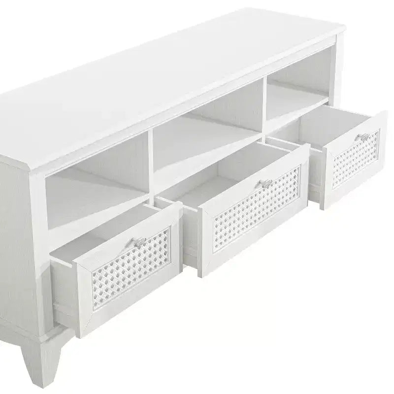 Mobile TV Tradizionale Colore Legno Naturale con Cassetto, Adatto per TV fino a 60", Montaggio per 1 Persona