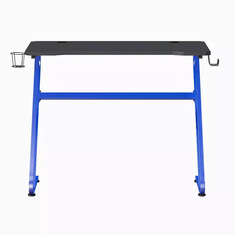 Scrivania gaming a Z, nero/blu, per 1 persona