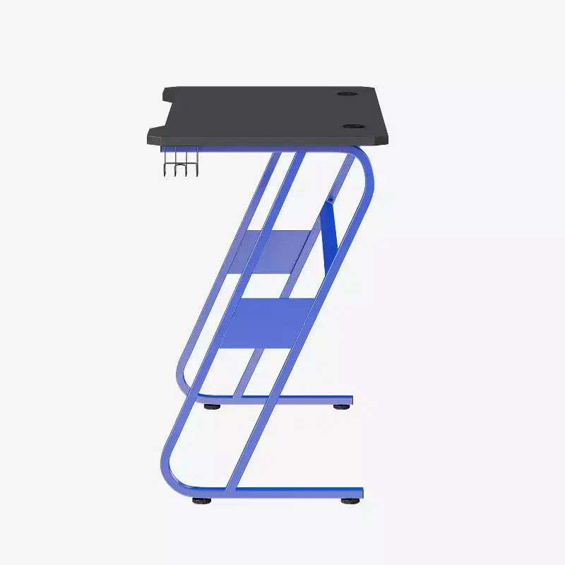Scrivania gaming a Z, nero/blu, per 1 persona
