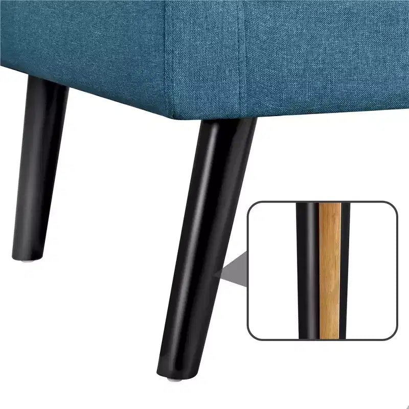 Poltrona d'accento trapuntata grigio scuro/blu navy/gialla, seduta singola, stile metà secolo