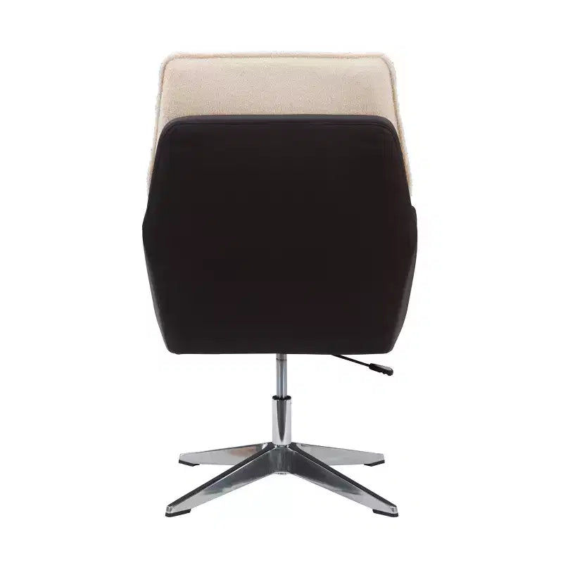 Poltrona girevole in similpelle nera/grigia e marrone/naturale, 1 posto a sedere