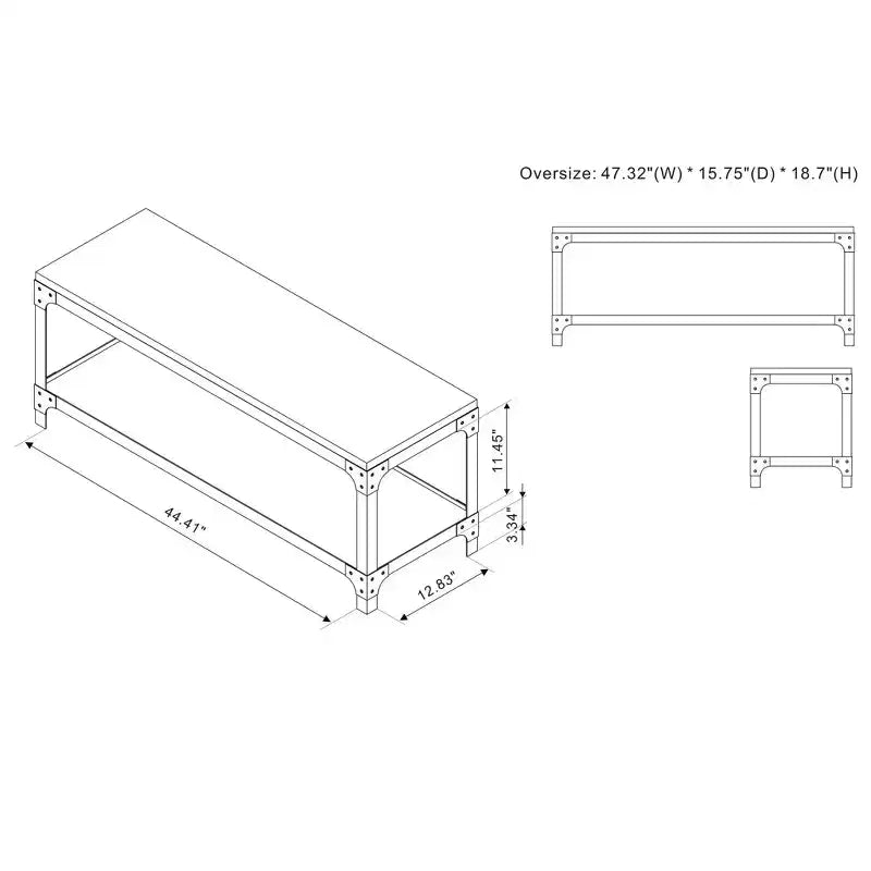 Mobile TV a giorno per TV fino a 50" – Legno di recupero effetto Barnwood, Rovere grigio vintage