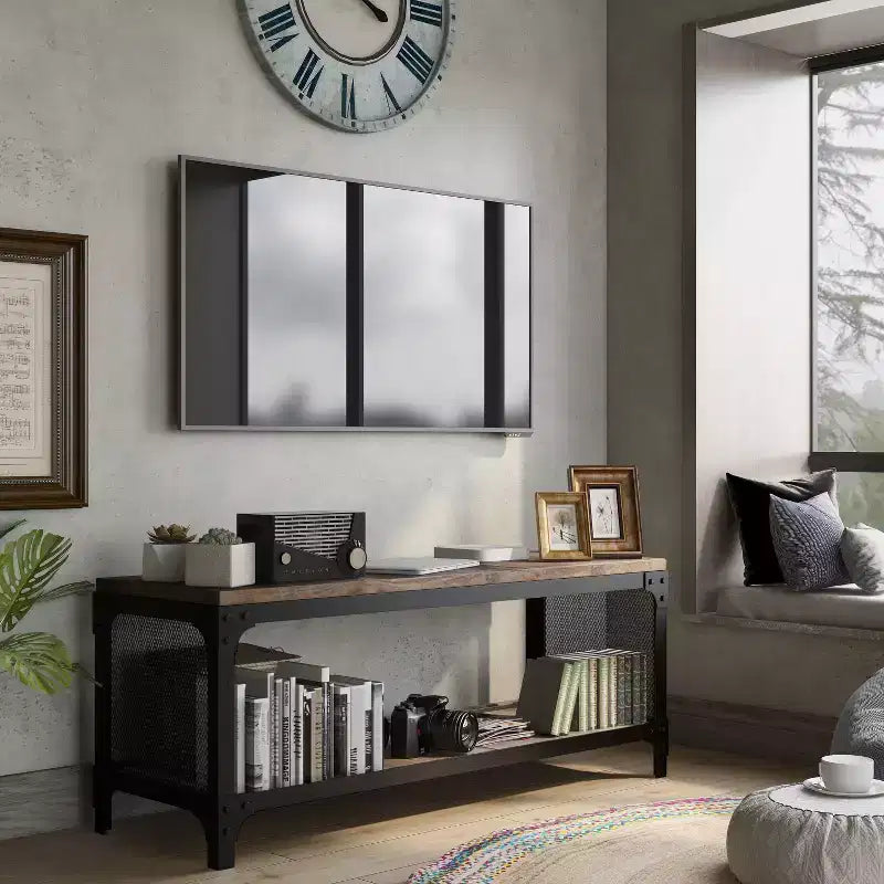 Mobile TV a giorno per TV fino a 50" – Legno di recupero effetto Barnwood, Rovere grigio vintage